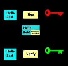 Diagram with the flow of Digital Signatures